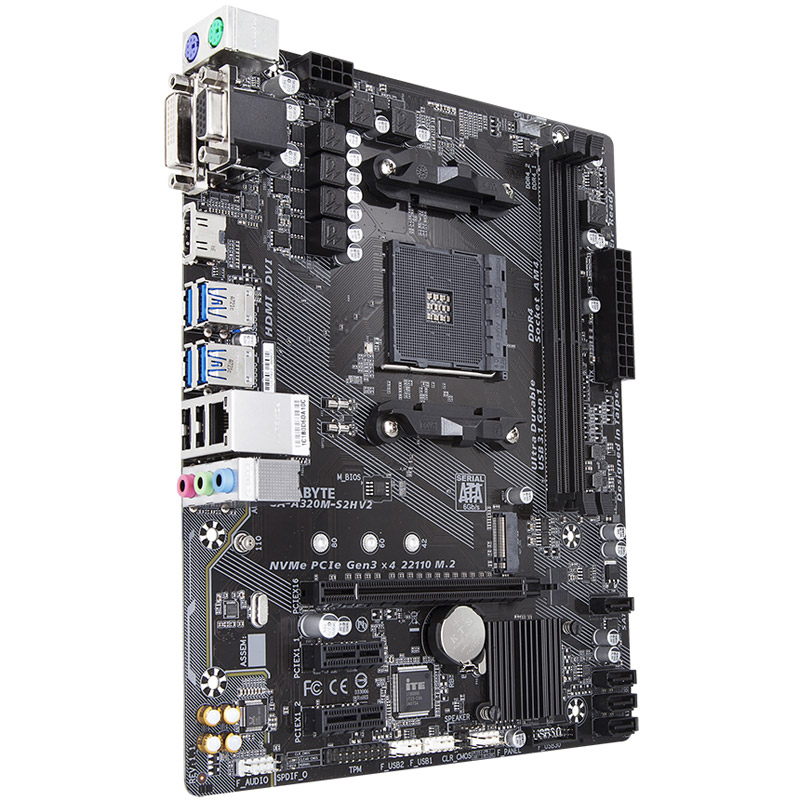 Kustom PCs Gigabyte GAA320MS2H V2 AM4 MicroATX Motherboard